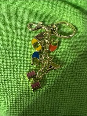Fashion Colorful Enamel Letter Charm Keychain
